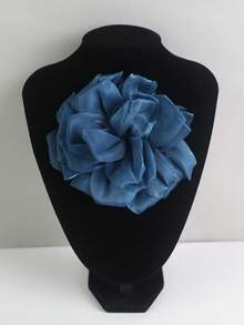 1 pieza/paquete, disponible en varios colores, nueva flor 3D hecha a mano de tela satinada plisada brillante con rayas de brillo, accesorios de ropa DIY, decoraciones para vestidos de novia - A - Ver 9