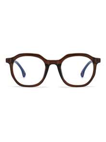 1 Pair Women's Deep Chestnut Square Frame PC Vintage French Style Optical Glasses - Dark Chestnut - View 3