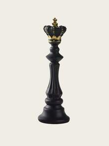 1件独特的国际象棋国王雕塑摆件 - 现代皇冠造型，适用于客厅、卧室、办公桌、书架展示，北欧极简主义风格桌面装饰，奢华家居装饰雕塑，波西米亚现代室内艺术，置物架装饰，优雅皇家主题房间点缀 - 多色 - 查看 12