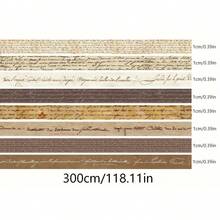 Conjunto de 8 rolos de fita adesiva vintage estilo washi, fitas decorativas e para projetos DIY com estampas de texto, livros, xadrez e florais em tons suaves. Ideal para bullet journals, diários, planners, artesanato, confecção de cartões e encadernação decorativa. - Multicolorido - Ver 10