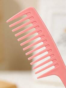 Peine de dientes anchos anti-estático desenredante, 1 pieza de plástico resistente al calor con mango reforzado, peine para peinar cabello rizado, mojado y todo tipo de cabello - Multicolor - Ver 5