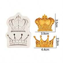 1个皇冠造型巧克力模具，可爱卡通皇冠蝴蝶结硅胶模具，适用于制作糖果、软糖、饼干、DIY蛋糕装饰、烘焙、厨房工具和家居用品 - 查看 7