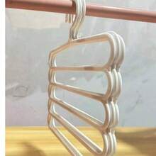 1pc Multi-Function Scarf Hanger, 5-Tier Plastic Clothes Pants Hanger Non-Slip Scarf Storage Rack - Multicolor - View 13
