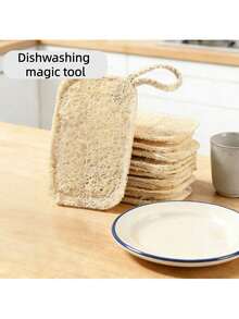 Estropajo de luffa natural, desengrasante eficaz, cepillo de limpieza saludable y de cocina, sin rayar, almohadilla de limpieza de cocina reutilizable - multicolor - Ver 2