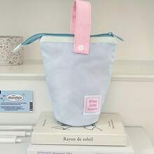 1 pieza Estuche de lápices plegable con bloqueo de color tipo macaron - Fashionable, Duradero, Caja de papelería portátil de gran capacidad, Adecuado para escritorio u oficina. Regalo perfecto para amigos, familiares y novias - A - Ver 1