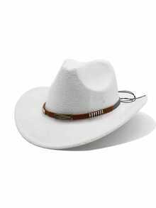 1 chiếc mũ len denim kiểu Âu và Mỹ mùa xuân/hè, mũ vành rộng che nắng unisex, mũ nhạc Jazz - Mũ đinh tán bện - Xem 2