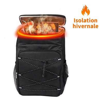 Ba lô giữ nhiệt đựng được 20 lon, phù hợp cho cả nam và nữ, ngăn cách nhiệt không tiếp xúc trực tiếp với thực phẩm, thích hợp cho dã ngoại, ăn trưa, cắm trại và đi biển, dung tích lớn 18L, có dải phản quang + đệm lưng thoáng khí, thiết thực cho nhiều tình huống, du lịch ngoài trời, giải trí, cắm trại, đi học, giữ lạnh hơn 20 giờ, người bạn đồng hành tuyệt vời cho cắm trại và leo núi.