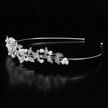 1 chiếc băng đô vương miện nhỏ đính đá lấp lánh, thích hợp cho tiệc tùng, sinh nhật, đám cưới, mùa hè, đi biển. - Bạc - Xem 4
