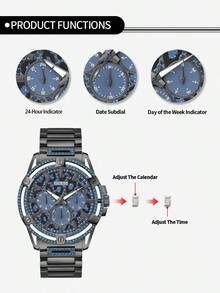 Guess Men's Quartz Watch - Round Dial, Waterproof, Suitable For Daily Wear In Multiple Occasions GW0387G2 GW0387G4 - Blue - View 7