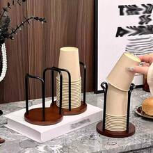 1个竹木材质一次性杯托，咖啡杯伴侣，实用家用杯垫 - 棕色 - 查看 7