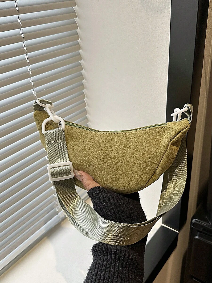 时尚休闲女士斜挎包，新款单肩饺子包，简约轻便小布手提包