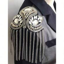 1pc Women's Tassel European-Style Personality Small Suit Metal Shoulder Chapter Vintage Punk Arm Chapter - A - View 4