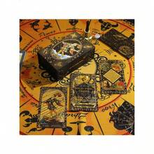 1 bộ bài Tarot mạ vàng, thiết kế mặt trời đen trắng, hướng dẫn bằng tiếng Anh, bộ bài Tarot PVC chống thấm nước, bài tiên tri, trò chơi trên bàn tiệc, bài bói toán, quà tặng sưu tầm - Nhiều màu - Xem 2