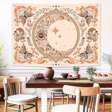 1 Bohemian-Style Art Tapestry - Featuring Floral, Butterfly, And Moon Patterns - Soft Polyester Material, Ideal For Bedroom Wall Decor - 1PC - View 1