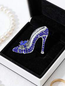 1 pieza Broche con forma de tacón alto con adornos de cristal, accesorio de lujo personalizado y minimalista de moda para mujer - Multicolor - Ver 9