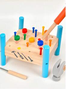 Nut Hammering Toy, Montessori Hammering Bench, Children Hand-Eye Coordination & Brain Development Hammering Toy - Multicolor - View 6