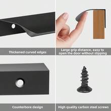 Bộ 8 tay nắm kéo ẩn bằng kim loại, phụ kiện tủ hiện đại cho tủ quần áo và ngăn kéo, 8cm - - Nhiều màu - Xem 5