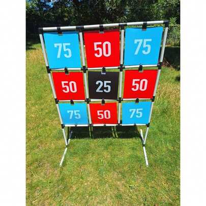 2-In-1 Target Toss Game Set, Outdoor Disc & Bean Bag Toss, Breakaway Plastic Target, Backyard & Lawn Family Game For Ages 3+