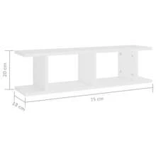 Mensole a muro, 2 pezzi, bianche, 75x18x20 cm, materiale a base di legno - 1PC - Visualizzare 7