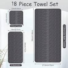 18/20pcs Set Of Bath Towels, Including 2 Towels+6 Hand Towels+10/12 Face Towels+2 Bath Balls, More Absorbent Than Pure - Quick Drying Shower And Swimming Wraps, Couple Style Coral, Soft Plush Jacquard Luxury Bath Towels - 20 hạt đậu xanh - Xem 5