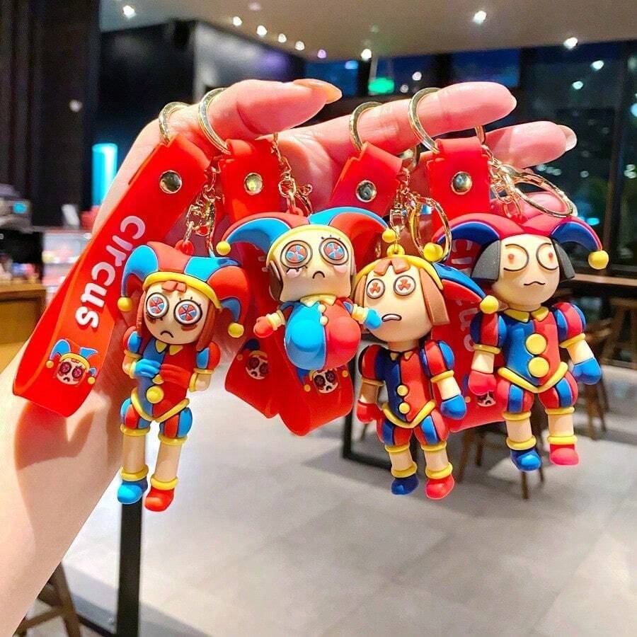 Cross-Border The Amazing Digital Magical Digital Circus Clown Rabbit Plush Keychain Pendant - Jax Sitting Posture - View 1