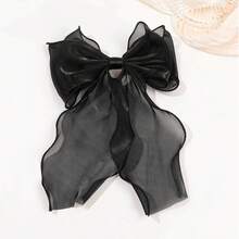1/2pcs Organza Bow Hair Clips, Sweet Hair Accessories, Solid Color Bow Hair Clips, Suitable For Women, Girls And Students,Summer,Holiday,Travel - Multicolor - View 4