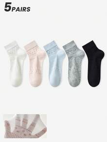 4/5/6 đôi tất cổ ngắn mùa hè mỏng nhẹ, thoáng khí dành cho nữ. - Nhiều màu - Xem 14