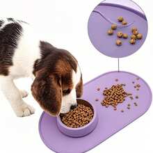 1 Tấm lót thức ăn cho chó Dog Buddy - Tấm lót bát ăn cho mèo chống thấm nước, Tấm lót silicon cho bát thức ăn và nước uống của thú cưng, Tấm lót cho ăn chống trượt có viền, Tấm lót thức ăn cho chó trên sàn nhà, Đồ dùng cho chó con, Phụ kiện cho mèo - Màu be - Xem 11