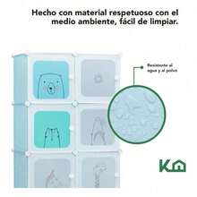 Armario De Plástico Closet Organizador Portátil 8 Cubos Para Niños Multifunción Color Celeste Gabinete Organizador Portátil Estantes De Almacenamiento Guardarropa Ropero Diy Armable - Azul - Ver 8