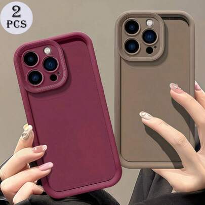 2pcs Matte Finish Compatible Phone Cases Compatible With IPhone 7/8/X/XR/XS Max/11/12/13/14/15/16/17 Pro Max, Galaxy A14/A15/A16/A17/A04/A05/A06/A07/A54/A55/A56/A57/A34/A35/A36/A37, S26/S26+/S26 Ultra, Transsion SMART7/8, G05, Honor 400/400 Pro/400 Lite