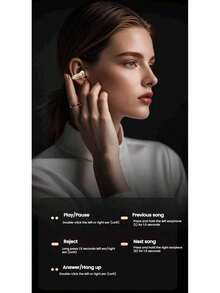 Lenovo 開放式骨傳導掛耳耳機｜藍牙5.4雙模式 28H超長續航 狂甩不掉 相容蘋果安卓 - 查看 3