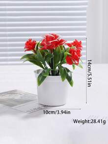5株仿真玫瑰花盆栽，仿真花桌面装饰 - 彩色 - 查看 12