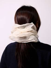 1pc Extra Large Lace Hair Scrunchie, New Elegant Hair Tie Flower For Women High-End Ponytail Holiday Accessories - Multicolor - View 8