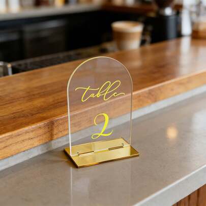 OUTANA Bảng số bàn bằng acrylic trong suốt tối giản, không biến dạng và có thể tháo rời, phù hợp cho đám cưới, tiệc sinh nhật, cuộc họp kinh doanh, nhà hàng, triển lãm.