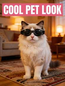 Foldable Pet Fashion Sunglasses, Suitable For Small And Medium Dogs, Adjustable Strap, Multi-Functional Anti-Wind Protective Goggles, Suitable For Outdoor Driving And Cycling, UV Protection And Dust-Proof, Protect Pet Dog Cat Eyes, Pet Dog Birthday Sunglasses Accessories - Multicolor - View 4