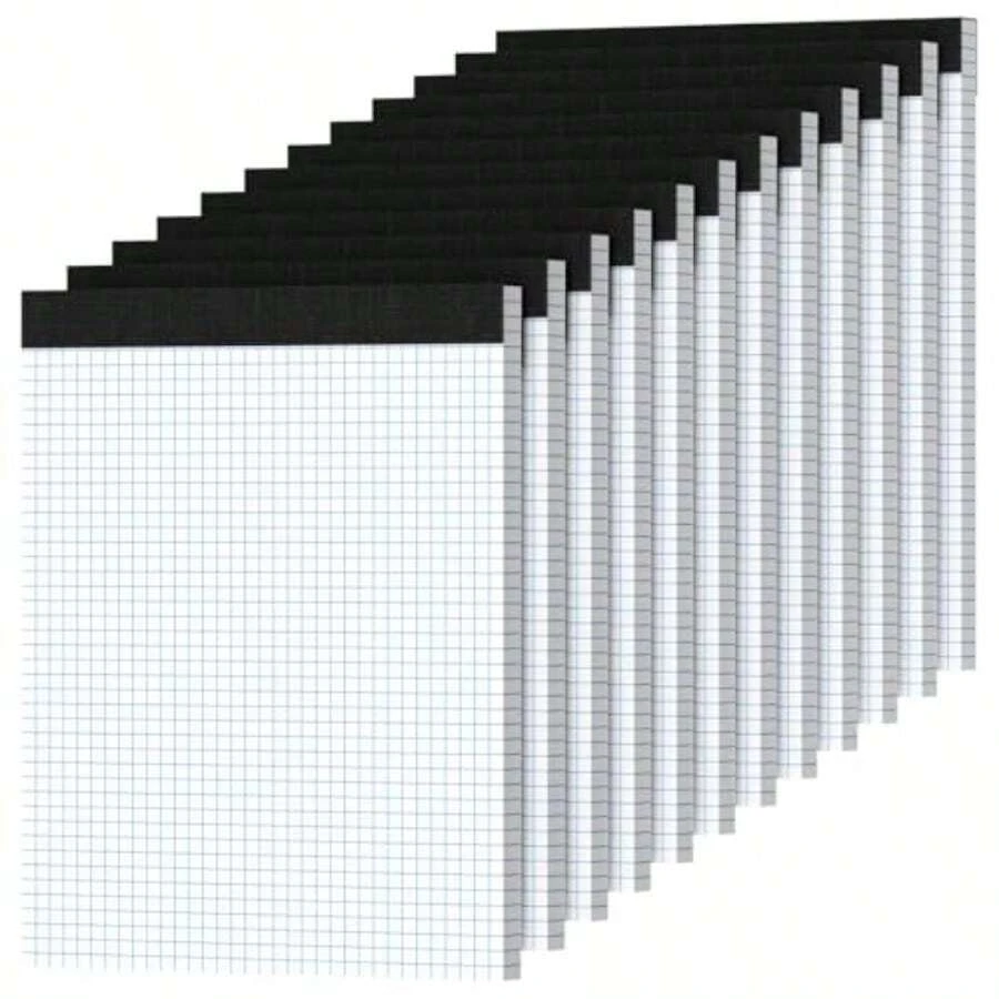 Graph Paper 8.5 x 11 paquete de 12 4 x 4 cuádruple almohadilla de papel de rejilla 8-1/2 x 11 pulgadas almohadilla de rejilla 8.5 x 11.75 pulgadas - Blanco - Ver 1