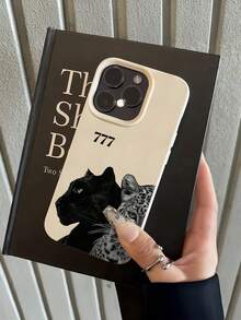 1 件装黑白豹纹极简个性化 TPU 防震全包手机壳，兼容 Apple 17、16、15、14、13、12、11 Pro Max、Air 和 Series 机型 - 彩色 - 查看 3