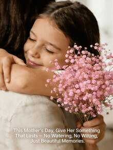 Quà tặng Ngày của Mẹ | Bó hoa baby's breath giả màu hồng và trắng, hoa trang trí nhà cửa 1/3/5 cành, nhẹ nhàng, thanh lịch, lãng mạn, bền lâu, trang trí phòng khách dành tặng mẹ. - Hồng - Xem 1