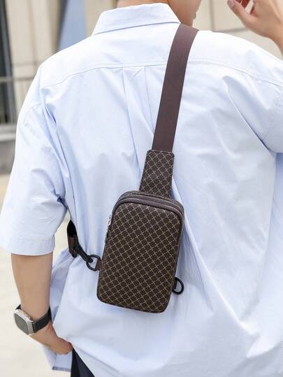 TIANDINGYU Bolsa de pecho para hombre, bolsa deportiva, bolsa de pecho retro, mini bolsa de cintura para teléfono, bolsa organizadora esencial para el trabajo y el transporte, bolsa de mensajero de negocios, regalo para el novio, regalo de vacaciones