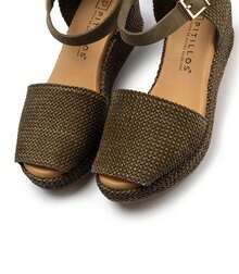 PITILLOS CALZADOS PITILLOS, S.A. FLUCHOS,S.L. PITILLOS | SANDALIAS VALENCIANAS DE MUJER CON CUÑA EN RAFIA PITILLOS 11260 KAKI - SANDALIA - KAKI - HEBILLA - 11260 - VERDE - ✅ Entrega 24/72h a España (península) - Cachi - Visualizzare 5