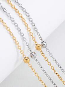 Dây chuyền, vòng tay, phụ kiện túi xách DIY bằng thép không gỉ 2m mạ vàng/bạc với hạt hình thánh giá. - Dây chuyền bi thép kẹp chéo 2m - Xem 4