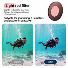 Osmo Action5Pro/4/3 Diving Filter, Multi-Layer Coated/Optical Glass/Aluminum Alloy Frame, Perfect Camera Accessory For Outdoor Water Sports And Beach Parties, Lightweight Clip Design, Easy To Install, Creative Underwater Filter - View 14