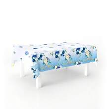 1pc Elegant Disposable Tablecloth With Floral And Cross Patterns - Plastic Party Tablecloth, Suitable For Baptism, First Communion, Confirmation, Birthday And Other Occasions - Patriotic Theme, Tableware - White - View 11