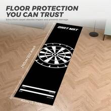 102.36" X 15.75" Professional Dart Mat, Made Of Rubber Polyester Material, With 2 Distance Markers, Minimalist Design, Suitable For Indoor Practice, Bars And Home Use, Universal For Darts Enthusiasts, Durable Target, Applicable To Various Throwing Techniques - Multicolor - View 2