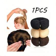 1pc Girls/Teens DIY Hairstyle Tools, Invisible Volumizing Hair Scrunchies, Suitable For Everyday Use - 彩色 - 查看 1