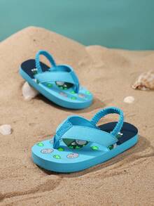 Summer New Kids Slippers, Soft Bottom Lightweight Comfortable Flip Flops, Indoor Outdoor Fashion Sandals - Blue - View 1