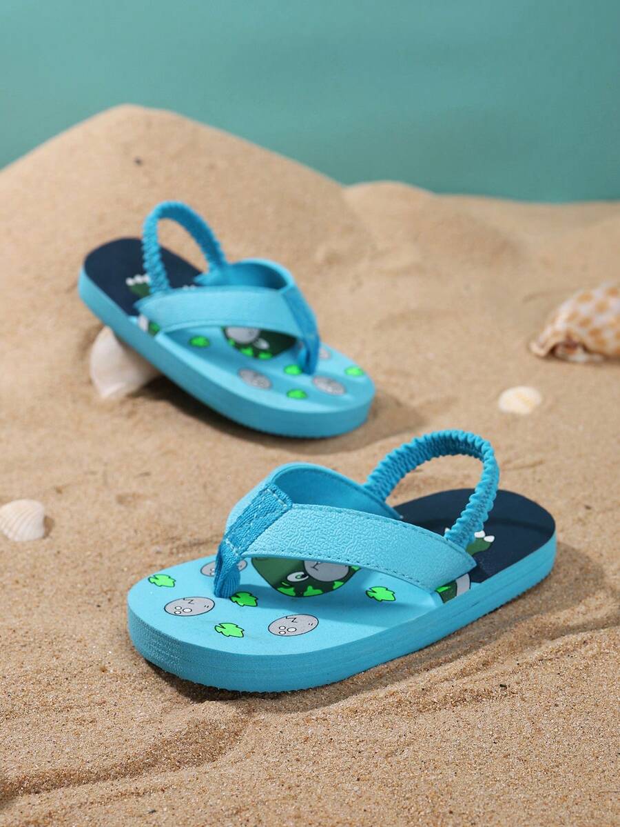 Summer New Kids Slippers, Soft Bottom Lightweight Comfortable Flip Flops, Indoor Outdoor Fashion Sandals - Blue - View 1