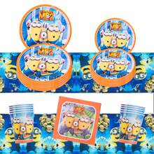 Authorized Cartoon Cute Theme Birthday Party Disposable Tableware, Kawaii Anime Theme Children's Birthday Party Tableware Decorations, Suitable For Baby Christening Cake Table Theme Party Disposable Tableware Decorations - CJTZ - View 2