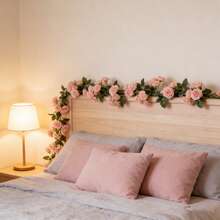 2pcs/Set 69-Head Artificial Rose Vine Wreath Decor, Floral Hanging Craft For Garden, Suitable For Wedding Arch, Valentine's Day, Gift, Graduation Ceremony - Pink - View 6