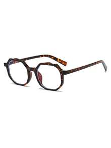 1 Cặp kính gọng lệch bất đối xứng dành cho nữ, họa tiết da báo, phong cách Mỹ cổ điển, đa năng. - Nhiều màu - Xem 2